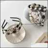 Headbands Hair Jewelry Elegant Rhinestone Accessories Handmade Luxury Vintage Thin Edge Hoop Baroque Crystal Pearl Hairbands Drop Delivery 2