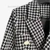 ファッションブレザーレディースコート有名なスーツブラック千鳥格子ブレザーレディースコートジャケット女性服サイズS-2XL