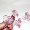 Pink Love Heart Shape Glass Bowl hookah Bong Water pipe 14mm male Bubbler Heady Oil Dab Rigs Birdcage Percolator shisha smoking