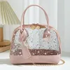 5pcs Messenger Bags Women Transparent PVC Printed Star Shell Purse Chain Shoulder Bag