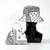 Cashew Flower Small Shell Designer Famous Brands Luxury Shoulder Bandana Hat And Purse Set Ladies Handbags For Women G220531