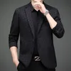 Yüksek Son Tasarımcı Marka Lüks Rahat Moda Jakarlı Zarif Blazer Ceket Parti Şık Trendy Suit Ceket Erkek Giysileri 220409