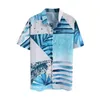 Casual shirts voor heren witte yoga mannen lente zomer single breasted revers revers full print strand heren grote lange mouwen pyjama korte sleveren's