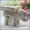 Decor de castiã Decoração de casa Jardim Lucky Elephant Antique Ivory Placecard Suports Candlesticks Birthday Wedding Party Decoration Craft Presente D D