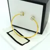 Fashion Classic Hoop Shape Bangle Gold Men Kobiety podwójne g liter