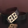 2022 Famous Brand Letter B Belt Men039S Cuir Fashion Youth Polylevil 38cm lisse Casual Personalité