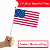 米国旗 14 センチメートル * 21 センチメートル脊椎サイズとカスタム他の国旗活動バナー