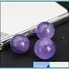 Arts And Crafts Arts Gifts Home Garden Natural Amethyst Quartz Stone Sphere Crystal Fluorite Ball Healing Gemstone 18Mm20Mm Gift 1710209