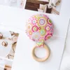 Q20444 Animal Natural Baby Chew Wooded ring Baby cloth Rattle Teething Teether Toys 27 colors