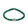 Fili di perline 2022 Trendy Gesù Croce fascino verde turchese braccialetto delle donne pietra bianca borda i braccialetti per gioielli Yoga femminile Fawn22