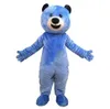 Performance Blue Bear Mascot Costume Halloween Kerst Fancy Draai Catoon Character Outfit Pak Carnival Unisex Adults Outfit