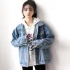 Jaquetas femininas jeans jeashet jacket inverno 2022 jean manga longa colarinho de colarinho feminino cair solto coreano fashionwomen's