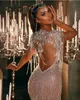 Abito da sposa di lusso Sirena scintillante con perline di cristallo Nappa Collo trasparente Diamanti Design Abiti da sposa Illusion Backless Custom Made robes de mari￩e