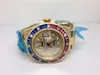 Fashion Square Rainbow Diamond Bezel Steel Band Mechanical Man Watch Automatisk rostfritt vaktsida Green Dial Watch 154