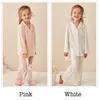 Enfants Filles Lolita Col Rabattu Ensembles De Pyjamas À Manches Longues Tops Pantalons Ensemble De Pyjamas En Dentelle Pour Tout-petits Enfants Vêtements De Nuit Pour Filles Loungewear 220721