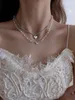 Dzień Matki Prezent Pearl Naszyjnik dla kobiet łańcuch kryształowy koralik Dziewczyna Krótki naszyjnik Butterfly Charm powodzenia Pearl Choker Biżuteria