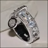 Pierłdy ślubne Biżuteria Vintage Rose Gold for Women moda luksusowy biały cyrkonżingu pierścionek zaręczynowy 107 D3 Drop dostawa 2021 Haer5