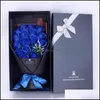 Autres fournitures de fête de fête maison jardin fait à la main 18 pièces savon artificiel roses bouquet de fleurs anniversaire noël mariage saint valentin gif