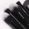 Zoreya Black Makeup Pędzers Zestaw twarzy wzrokowego Fundamentu Fundament Blush cień do powiek Kabuki My Make Up Brush Beauty Tool 220623