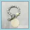 Party Favor Fournitures d'événements Festive Home Garden DIY Bracelet perlé Porte-clés Pendentif Balle de sport Dhanx