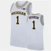 XFLSP College Custom Michigan Wolverines Stitched Basketball Jersey Charles Matthews Jor Dan Poole Jesaja Livers Mike Smith Franz Wagner Hunter