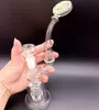 10.8 Inch Colorful Pattern Mini Glass Bong Hookah with Long Straw Beaker Smoking Pipes with Bowl for Tobacco Accessories