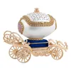 Decorative Objects & Figurines Exquisite Egg Carving Modeling Music Box Beautiful Golden Jewelry Storage Christmas Perfect GiftDecorative