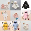 Nouveau mignon nouveau-né bébé garçon fille barboteuses vêtements à manches longues Hoddies ours fermeture éclair enfants barboteuse vêtements automne hiver porter 1160 E3