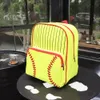 Canvas Softball School Bags Stripes Travel Laptop Backpack Women Boy Girl Kids Double Straps Book Bag DOM1946