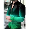 Men's Casual Shirts Spring Autumn Men Fashion Turn-down Collar Buttoned Tops Men's Pattern Print Long Sleeve Shirt StreetwearMen's