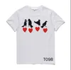 Play Designer Mens t Shirts Cdg Brand Small Red Heart Badge Casual Top Polo Shirt Clothinga1a3