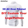 Custom 3D Printed Mens Casual Shirts Blouses Male Clothes Spring Autumn Long Sleeve Cuban Collar Shirt Wholesale Drop 220704