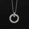 Ketten Kreis gebrochen Diamant Halskette 925 Sterling Silber Luxus Schmuck Vintage für Frau Urlaub Geschenk Mode klassische High-End-Ketten