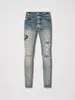 Mens coola rips Stretch Designer jeans nödställda rippade cyklister smal fit tvättade motorcykel denim män s hip hop mode man byxor 2022zky3