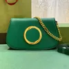 7A Green Blondie sac à bandoulière en cuir véritable bandoulière en cuir garniture en coton doublure en lin rond sacs de luxe design à emboîtementCrossbody Chain Flap