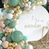 Balões verdes de abacate Party Decoration Whreath Set Retro Green Latex Aniversário