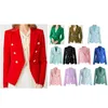Suits Blazers Bayan Kadın Ofis Takım Ceketi Resmi Kıyafet Cepleri Sequins Hayvan Baskı Tasarım Lady Outwear artı S-XXL 22 Modeller İçin