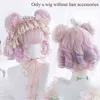 Short Wavy Wig with Bangs Red Green Blonde Purple Pink Synthetic Cosplay Lolita Cute Girl Lady Anime s for Women 220622