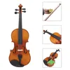 Master Natural Color Bright Violin Tiger Texture Solid Wood Violin Musical Instrument with Packaging Accessories
