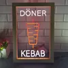 زخرفة الحفلات Doner Kebab Restaurant Caf Bar Dual Color LED NEON SIGN