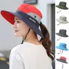 Geniş Memlu Şapkalar Güneş Şapkası Sabit Halat UV Koruma Kepi Kepi Erkek Kadınlar Unisex Hatwide genişliğinde