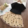 Good Quality Summer Girls Clothing Sets Cute Girl Short Sleeve T-shirts+Tutu Yarn Skirts 2pcs Set Kids Outfits Children Suit Clothes 2-7 Years