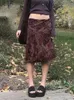 Heyoungirl harajuku vintage en linje midi kjolar gotiska grunge estetik sommar låg midja kjol kvinnor sommar blommig tryck 90 -tal 220617