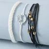 18 Style Bohème Coloré Corde Bracelets pour Femmes Feuille Fleurs Creux Géométrie Perle Feuille D'été Bijoux Accessoires