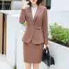 Kvinnors tvåbitar byxor kostymer 2 Set Formal Women Business Work Elegant Slim Jacket Blazer Female Office Ladies Wear PantsuitsWomen's