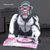 Maßgeschneiderter riesiger aufblasbarer DJ-Gorilla-Cartoon-Tier-Maskottchen-Luftblasen-Orang-Utan mit Kopfhörer für Club- und Bar-Party-Dekoration