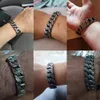 Punk 20mm chunky curb cuban länk kedja armband män vintage hiphop rostfritt stål symbol charm cykelkedja biker armband armband manliga smycken