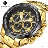 2022 WWOOR HÖG KVALITET Seven Needle Man rörelse Sektion Stål Bring Quartz Watertproof Wrist Watch Chronograph Watches grossistklockor