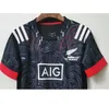 Erkek Tişörtleri Tüm Siyahlar 2022 Zealand Maori Home Shirt Kısa kollu erkek forma