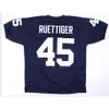 UF Chen37 Good Man Youth Women Vintage v Neck Rudy Ruettiger＃45 Rudy Movie Navy Blue Football Jersey S-5XLまたはカスタムすべての名前または番号ジャージー